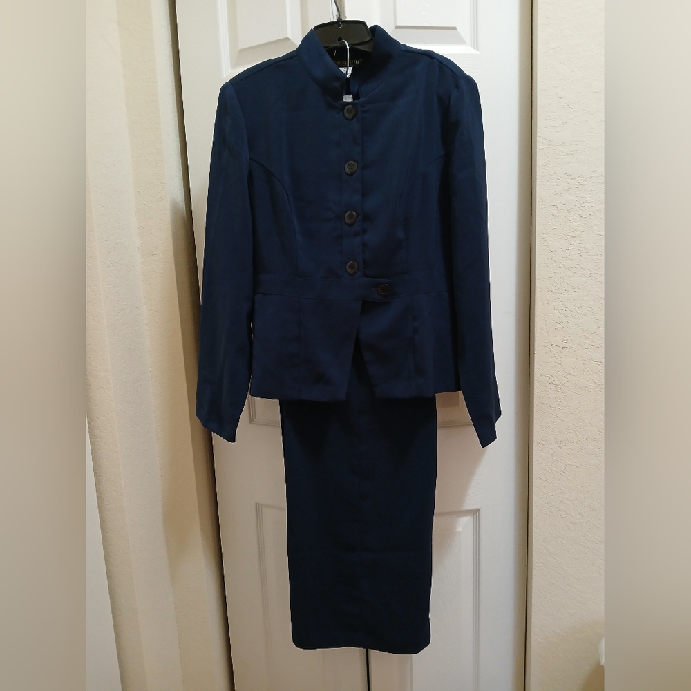 Navy Blue Suit Set - Petite